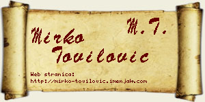Mirko Tovilović vizit kartica